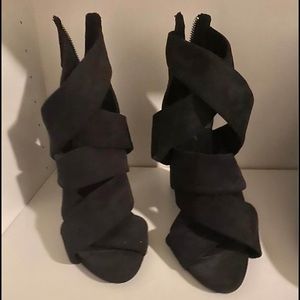 Zara suede wrap heels